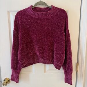 Cozy Chenille Crewneck Sweater in Plum - Women